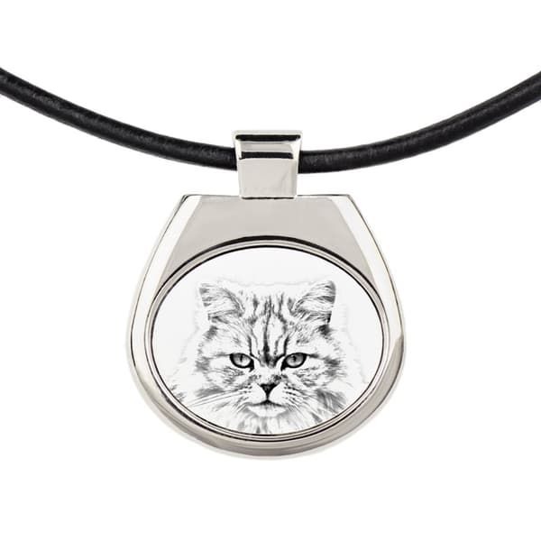 Brittiskt långt hår - halsband med en katt, personligt hänge med foto, unikt halsband för kvinnor och män av Art-Dog