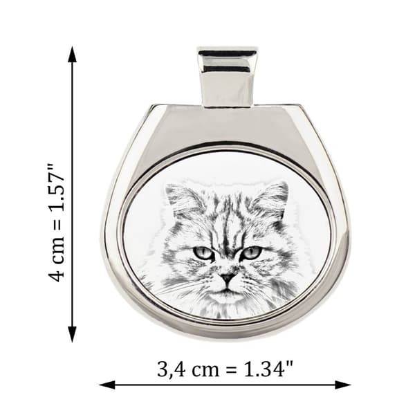 Brittiskt långt hår - halsband med en katt, personligt hänge med foto, unikt halsband för kvinnor och män av Art-Dog