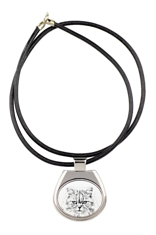 Brittiskt långt hår - halsband med en katt, personligt hänge med foto, unikt halsband för kvinnor och män av Art-Dog