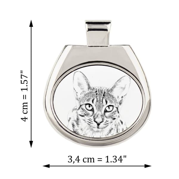 Egyptisk Mau-katt - halsband med en katt, personligt hänge med foto, unikt halsband för kvinnor och män av Art-Dog