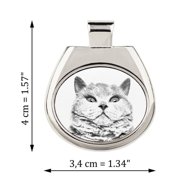 Selkirk Rex lyhytkarvakissa - kaulakoru kissan kanssa, persoonallinen riipus valokuvalla, Art-Dogin ainutlaatuinen kaulakoru naisille ja miehille