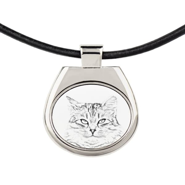 Siberian - halsband med en katt, personligt hänge med foto, unikt halsband för kvinnor och män av Art-Dog