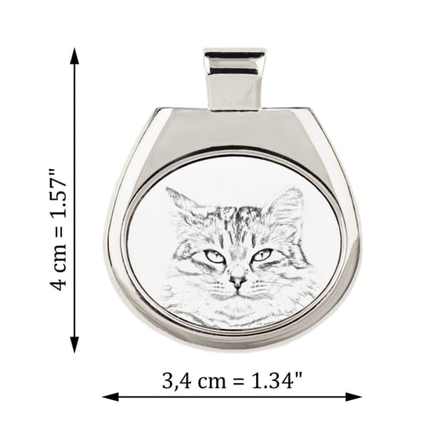 Siberian - halsband med en katt, personligt hänge med foto, unikt halsband för kvinnor och män av Art-Dog