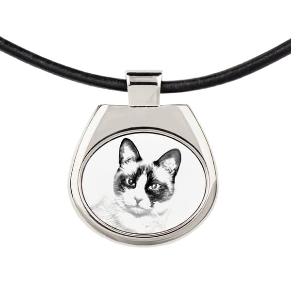 Snösko - halsband med en katt, personligt hänge med foto, unikt halsband för kvinnor och män av Art-Dog