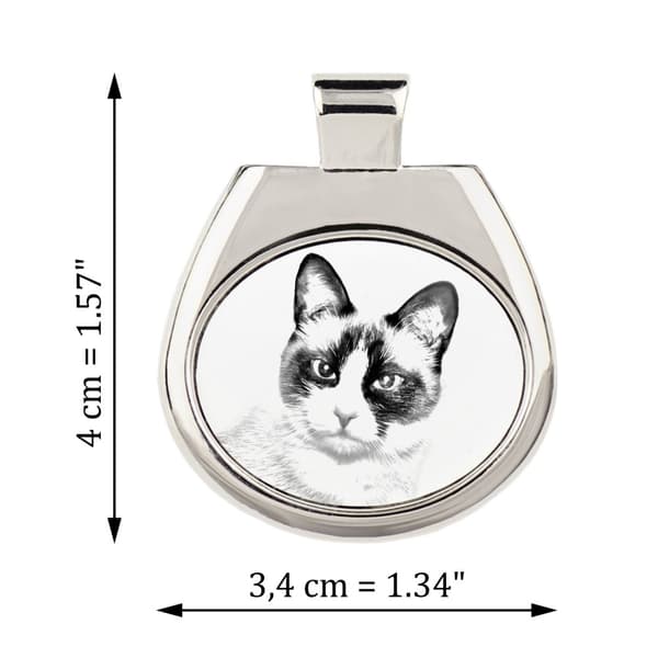Snösko - halsband med en katt, personligt hänge med foto, unikt halsband för kvinnor och män av Art-Dog