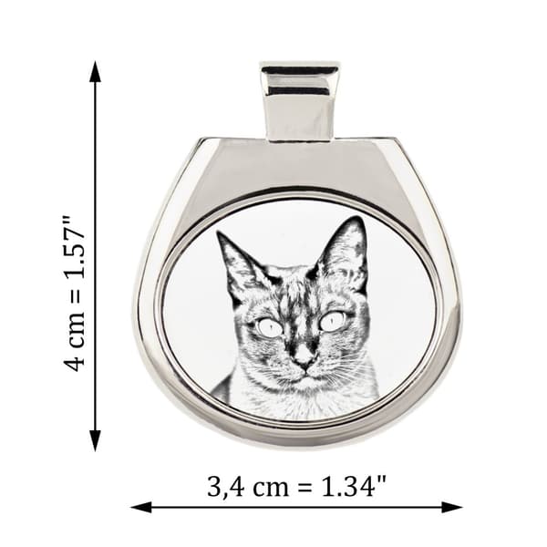 Tonkinese cat - kaulakoru kissan kanssa, henkilökohtainen riipus valokuvalla, ainutlaatuinen kaulakoru naisille ja miehille Art-Dogilta