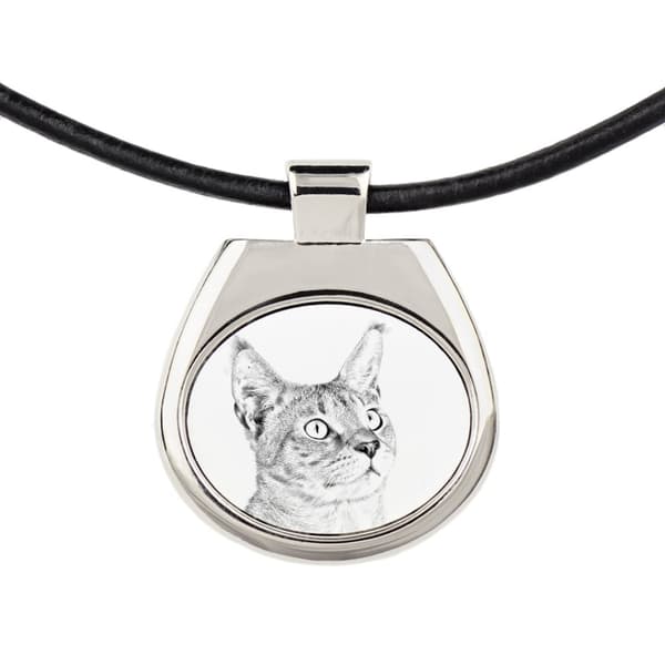 Chausie - halsband med en katt, personligt hänge med foto, unikt halsband för kvinnor och män av Art-Dog
