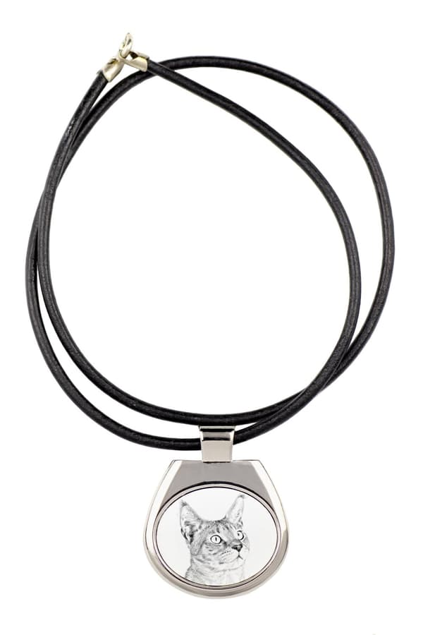 Chausie - halsband med en katt, personligt hänge med foto, unikt halsband för kvinnor och män av Art-Dog