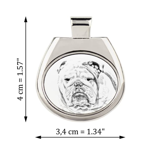 Engelsk Bulldog, Bulldog - halsband med en hund, personligt hänge med foto, unikt halsband för kvinnor och män av Art-Dog