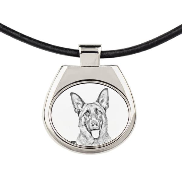 Schäfer, Alsace - halsband med en hund, personligt hänge med foto, unikt halsband för kvinnor och män av Art-Dog