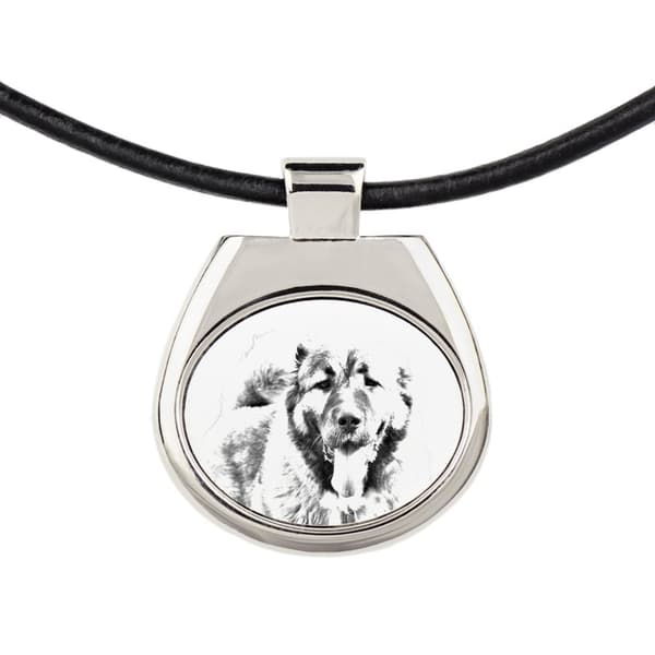 Kaukasisk herdehund - halsband med en hund, personligt hänge med foto, unikt halsband för kvinnor och män av Art-Dog