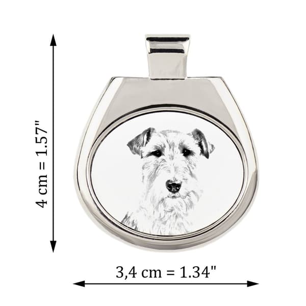 Trådhårig foxterrier - halsband med hund, personligt hänge med foto, unikt halsband för kvinnor och män av Art-Dog