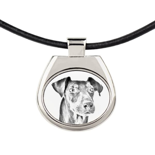 Manchester Terrier - halsband med hund, personligt hänge med foto, unikt halsband för kvinnor och män av Art-Dog