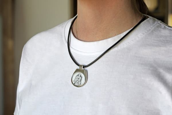 Vizsla, trådhårig Vizsla - halsband med en hund, personligt hänge med foto, unikt halsband för kvinnor och män av Art-Dog