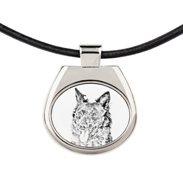 Ungersk herdehund Mudi - halsband med en hund, personligt hänge med foto, unikt halsband för kvinnor och män av Art-Dog
