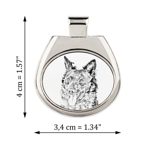 Ungersk herdehund Mudi - halsband med en hund, personligt hänge med foto, unikt halsband för kvinnor och män av Art-Dog