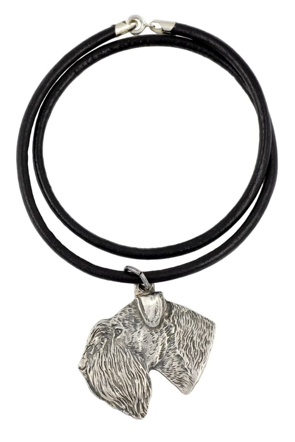 Schnauzer, Schnauzer III - halsband med en hund, silverpläterat hänge för en hundfantast, unika Art-Dog-smycken