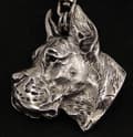 Miniatyrbild 3 av 7: Great Dane V - halsband med en hund, silverpläterat hänge för en hundfantast, unika Art-Dog smycken