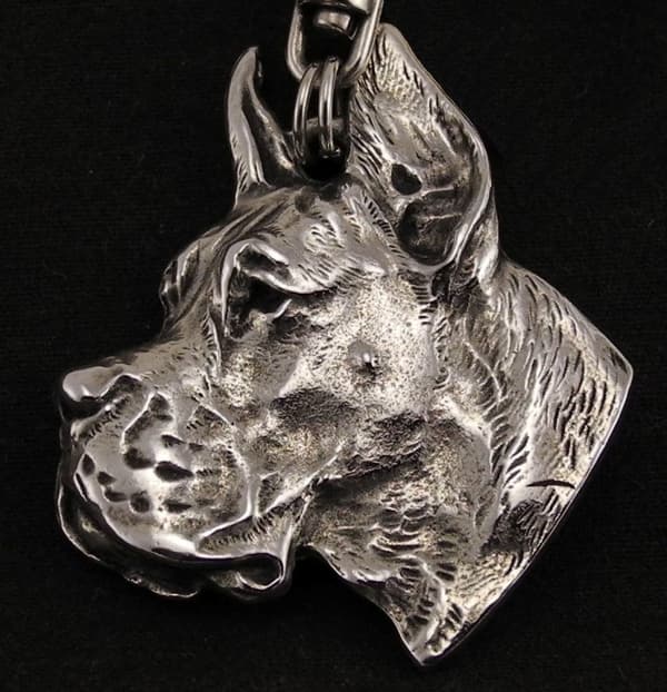 Great Dane V - halsband med en hund, silverpläterat hänge för en hundfantast, unika Art-Dog smycken