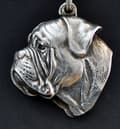 Miniatyrbild 3 av 7: Bullmastiff, Bulmastiff IV - halsband med en hund, silverpläterat hänge för en hundfantast, unika Art-Dog-smycken