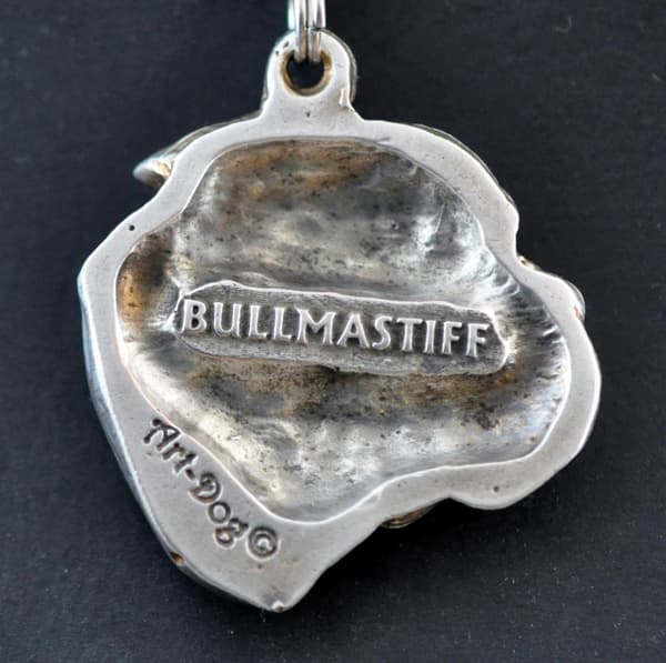Bullmastiff, Bulmastiff IV - halsband med en hund, silverpläterat hänge för en hundfantast, unika Art-Dog-smycken