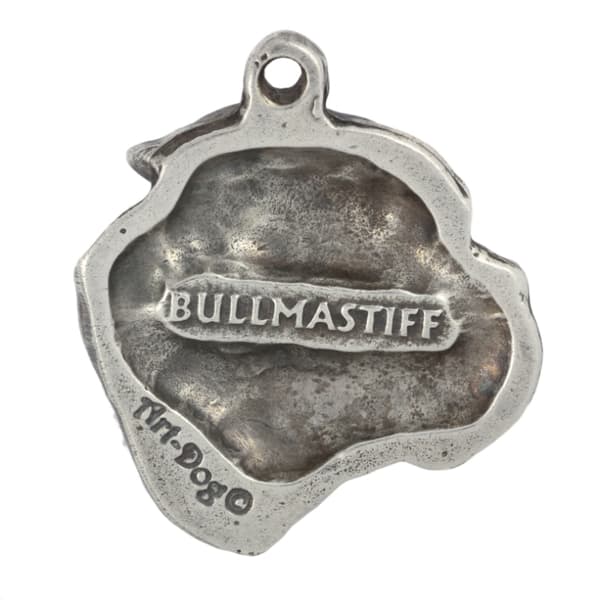 Bullmastiff, Bulmastiff IV - halsband med en hund, silverpläterat hänge för en hundfantast, unika Art-Dog-smycken