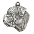 Miniatyrbild 7 av 7: Bullmastiff, Bulmastiff IV - halsband med en hund, silverpläterat hänge för en hundfantast, unika Art-Dog-smycken