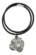 Miniatyrbild 1 av 7: Bullmastiff, Bulmastiff IV - halsband med en hund, silverpläterat hänge för en hundfantast, unika Art-Dog-smycken