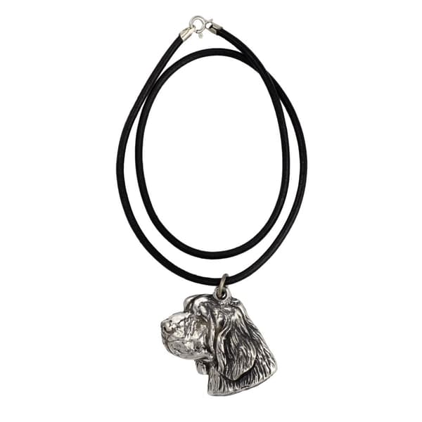 Clumber Spaniel I - halsband med hund, silverpläterat hänge för en hundfantast, unika Art-Dog-smycken