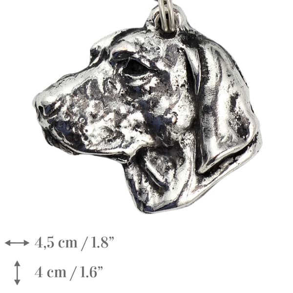 Vizsla, Unkarilainen Vizsla I - kaulakoru koiralla, hopeoitu riipus koirafanille, ainutlaatuiset Art-Dog korut