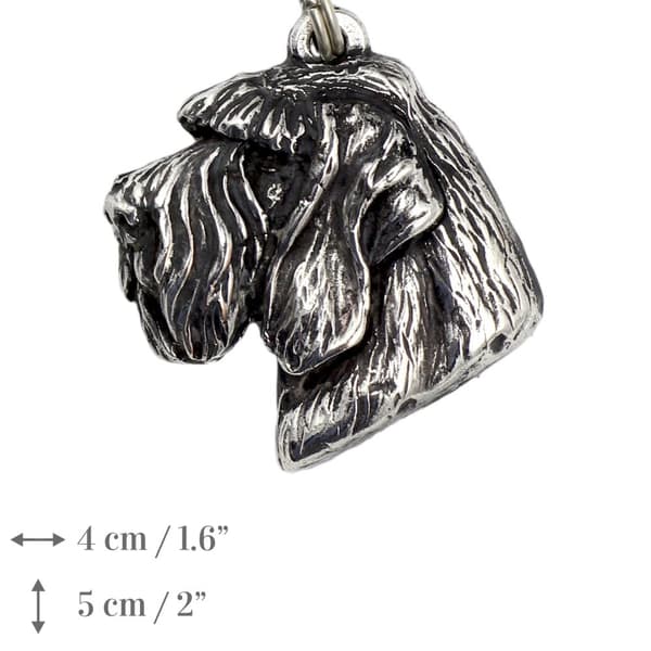 Italian Wirehaired Pointer, Spinone italiano - halsband med en hund, silverpläterat hänge för en hundfantast, unika Art-Dog-smycken