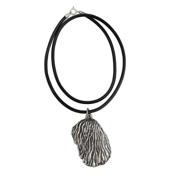 Komondor - halsband med en hund, silverpläterat hänge för en hundfantast, unika Art-Dog-smycken