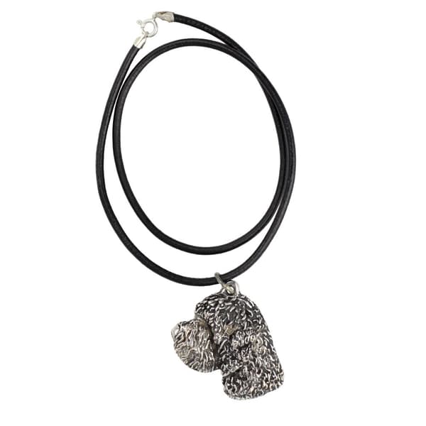 Lagotto Romagnolo - halsband med en hund, silverpläterat hänge för en hundfantast, unika Art-Dog-smycken