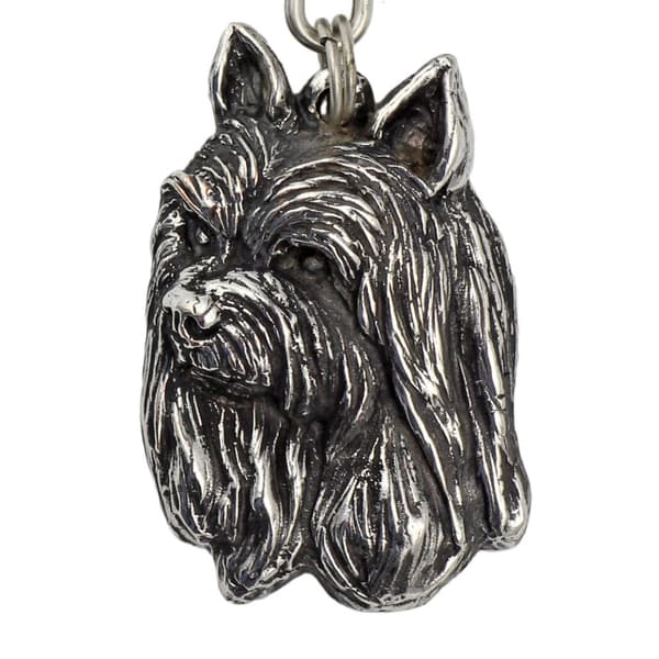 Silkkiterrieri - kaulakoru koiralla, hopeoitu riipus koirafanille, ainutlaatuiset Art-Dog-korut