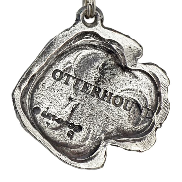 Otterhound, Otter dog - halsband med en hund, silverpläterat hänge för en hundfantast, unika Art-Dog smycken