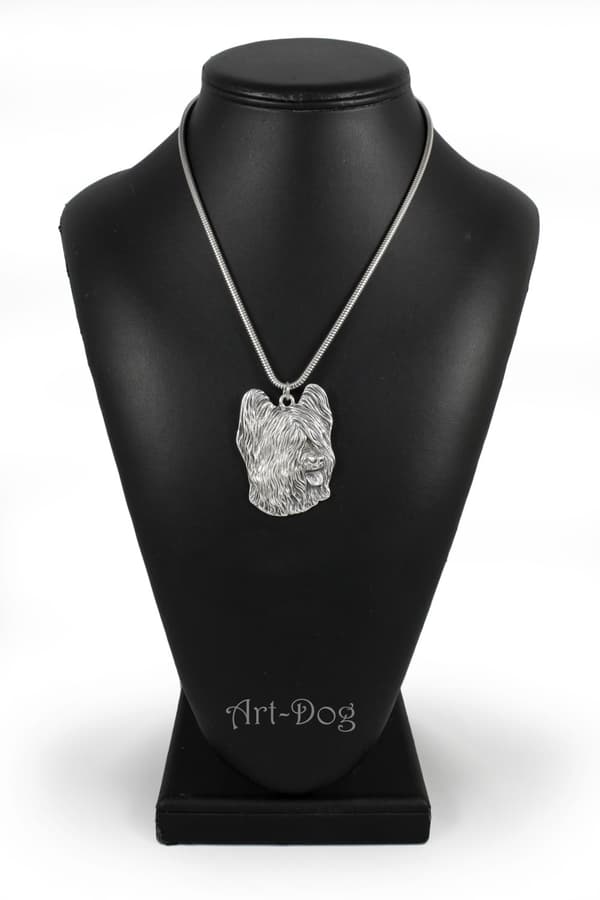French Shepherd Briard, Berger de Brie - ett halsband med en hund, unika smycken för en hundfantast, ett unikt hänge på en orm av Art-Dog