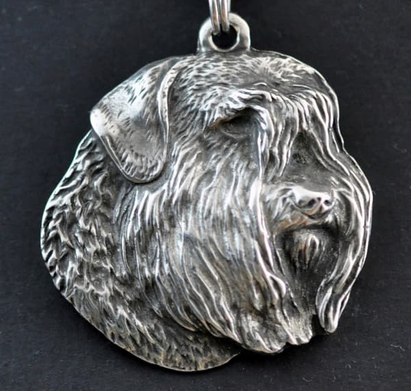 Bouvier des Flandres - kaulakoru koiran kanssa, ainutlaatuisia koruja koirafanille, ainutlaatuinen riipus käärmeessä Art-Dogilta
