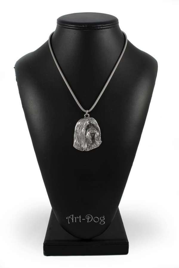 Bearded Collie, Highland Collie - ett halsband med en hund, unika smycken för en hundfantast, ett unikt hänge på en orm från Art-Dog
