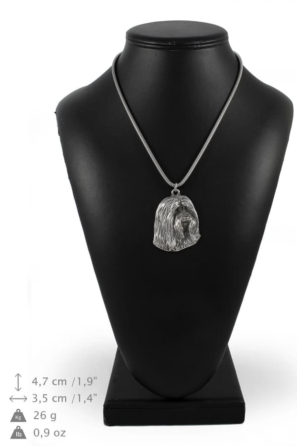 Bearded Collie, Highland Collie - ett halsband med en hund, unika smycken för en hundfantast, ett unikt hänge på en orm från Art-Dog