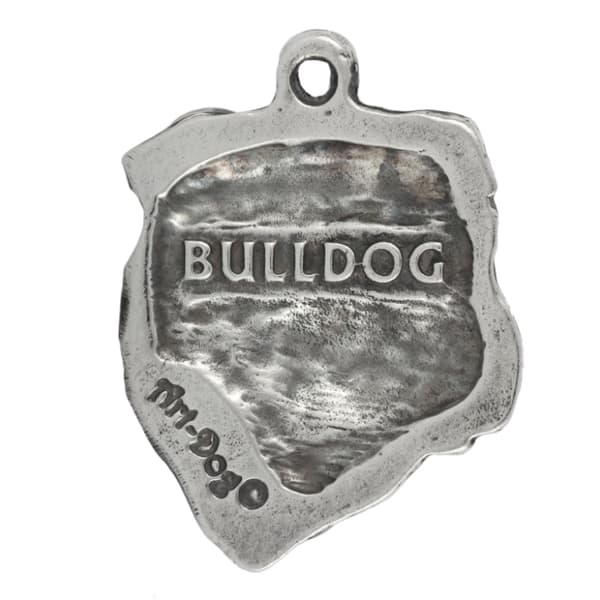 Engelsk Bulldog, Bulldog II - halsband med en hund, unika smycken för en hundfantast, unikt Art-Dog huggormshänge