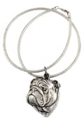 Miniatyrbild 1 av 9: Engelsk Bulldog, Bulldog II - halsband med en hund, unika smycken för en hundfantast, unikt Art-Dog huggormshänge