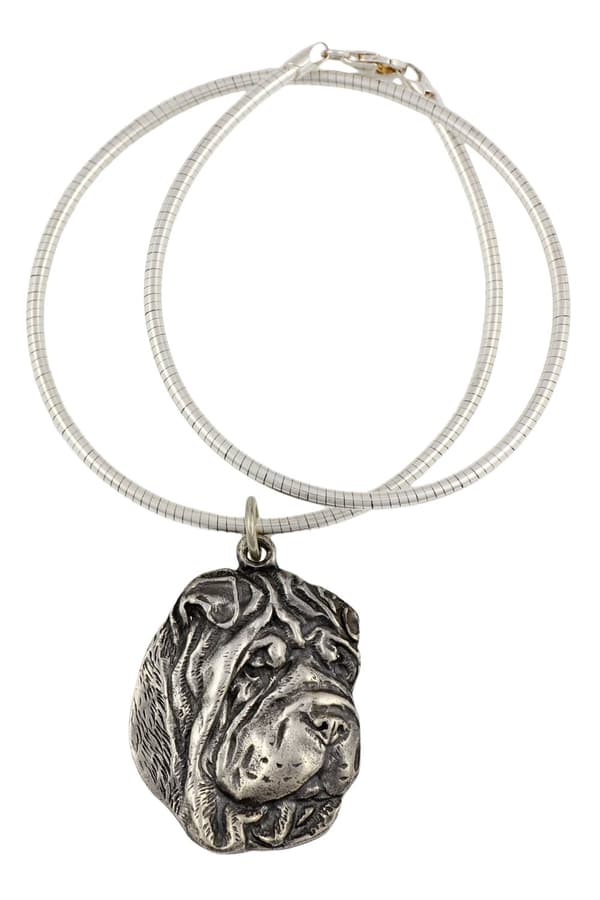 Shar Pei - ett halsband med en hund, unika smycken för en hundfantast, ett unikt hänge på en orm av Art-Dog