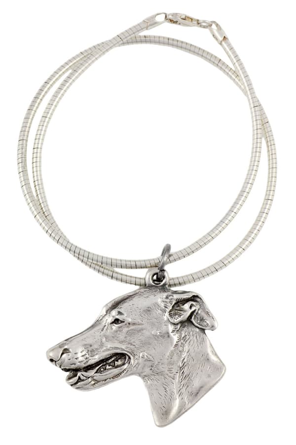 Greyhound, engelsk vinthund - halsband med en hund, unika smycken för en hundfantast, unikt Art-Dog huggormhänge