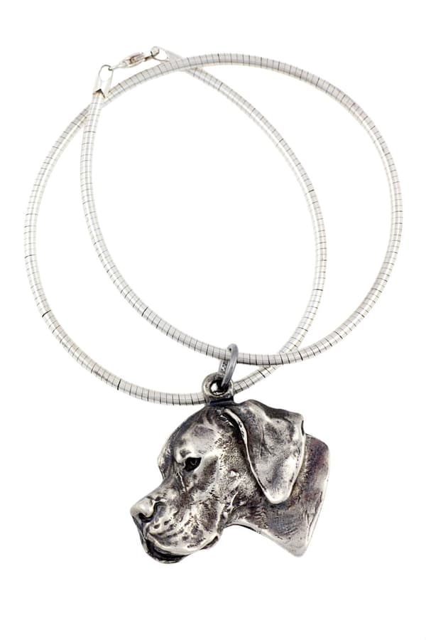 Pointer I - ett halsband med en hund, unika smycken för en hundfantast, ett unikt hänge på en orm av Art-Dog