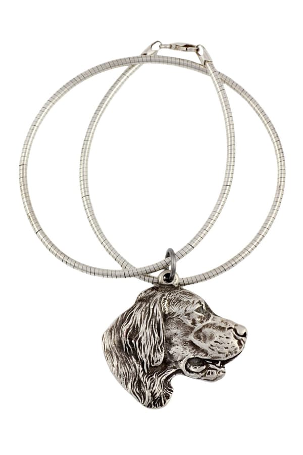 Engelsk setter, Laverack - ett halsband med en hund, unika smycken för en hundfantast, ett unikt hänge på en orm av Art-Dog
