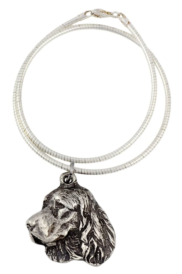 Welsh springer spaniel - halsband med en hund, unika smycken för en hundfantast, unikt hänge på en orm från Art-Dog