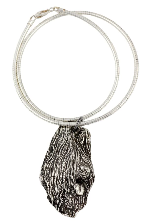 French Shepherd Briard, Berger de Brie I - ett halsband med en hund, unika smycken för en hundfantast, ett unikt hänge på en orm av Art-Dog
