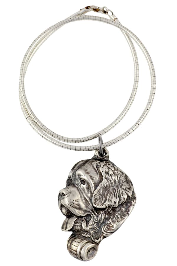 St. Bernard, hund från St. Bernarda - ett halsband med en hund, unika smycken för en hundfantast, ett unikt hänge på en orm av Art-Dog