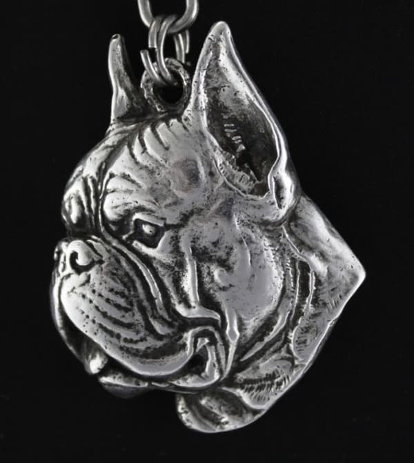 Boxer, Boxer II - halsband med en hund, unika smycken för en hundfantast, unikt hänge på en orm från Art-Dog
