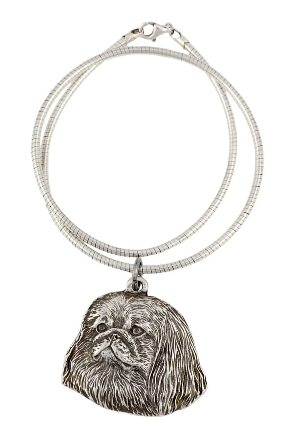 Pekingese - ett halsband med en hund, unika smycken för en hundfantast, ett unikt hänge på en orm från Art-Dog